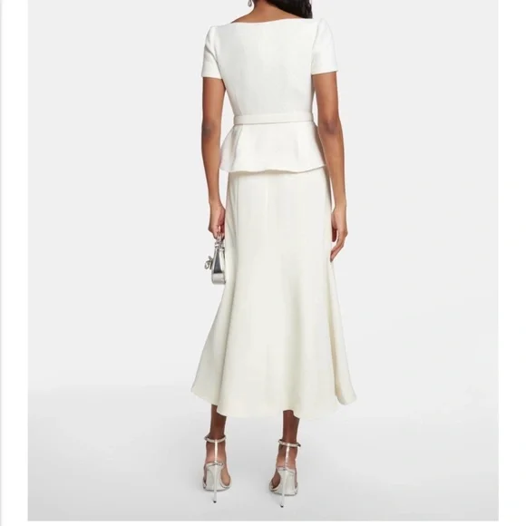 Self-Portrait Cream A-Line Midi Dress - Picture 4 of 10